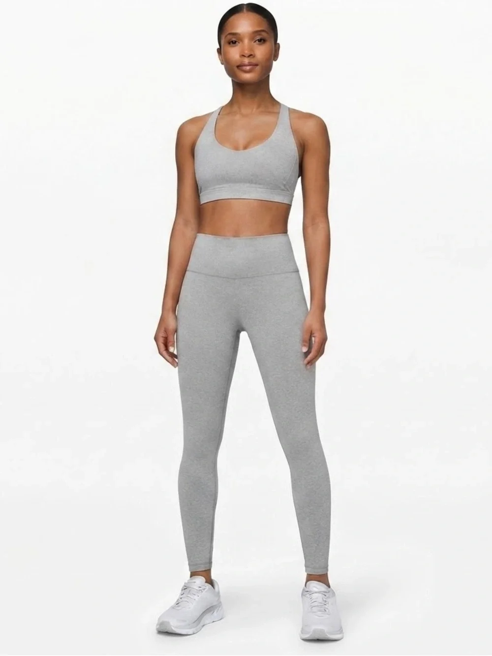 Prana Heavana Heather Gray Strappy Sports Bra